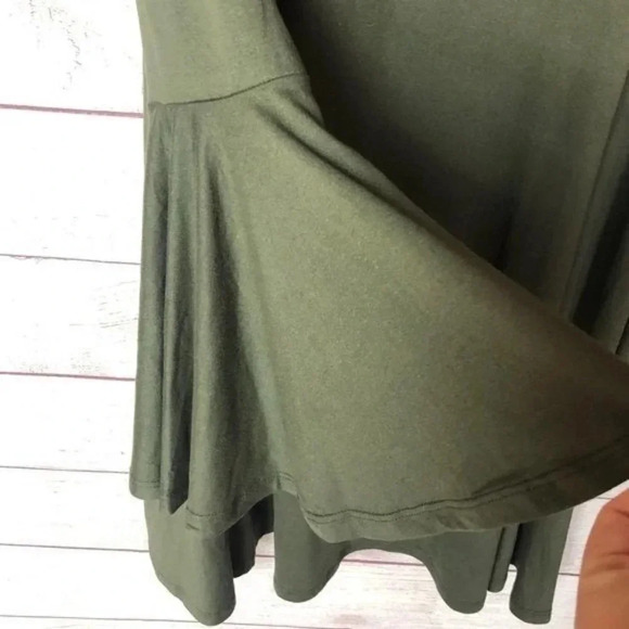 Altar'd State Karol Olive Green Bell Long Sleeve Mini Shift Dress S - Picture 5 of 6